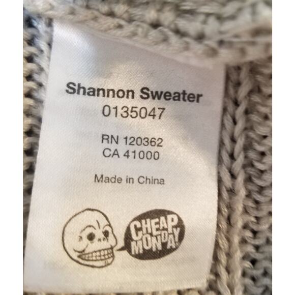 Cheap Monday "Shannon Sweater" Woman's Casual Size Small Tan Dolman Sleeve Top - Picture 7 of 11